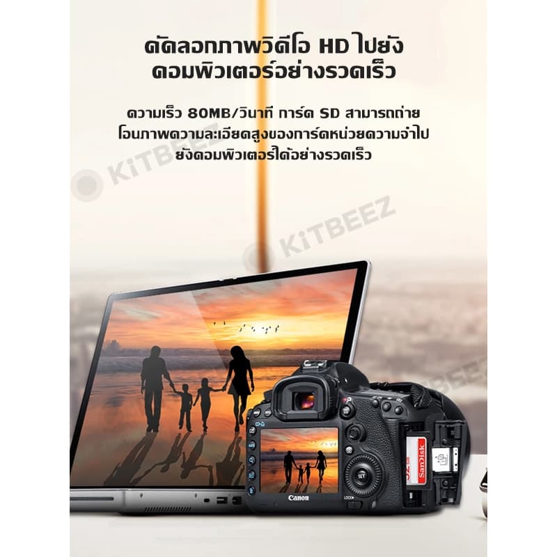 การ์ดหน่วยความจำความเร็วสูงของกล้อง SD Card Memory Card เมมโมรี่การ์ด 16/32/64GB เหมาะใช้กับกล้อง KiTBEEZ KF-1/KP-1 รูปที่ 4
