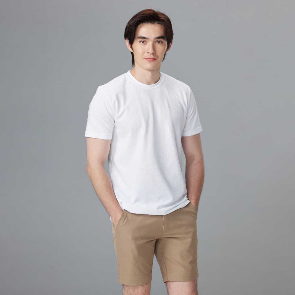 เสื้อไม่ร้อน คอกลม Mynds รุ่น Regular Smart T-Shirt ผ้า Dry Tech ที่สุดแห่งความใส่สบาย ระบายอากาศดี Unisex สีขาว รูปที่ 6