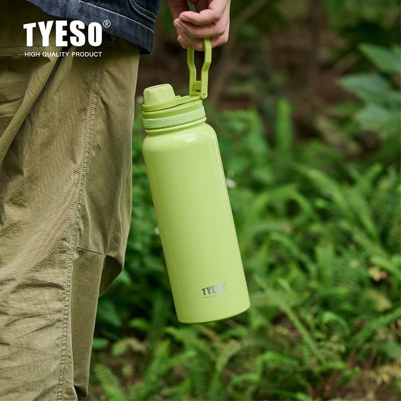 tyesoรุ่นใหม่กระติกน้ำเกรดความเย็นกระบอกน้ำเก็บอุณหภูมิพร้อมหูหิ้วสแตนเลส 304 มี600-1200ml รูปที่ 3