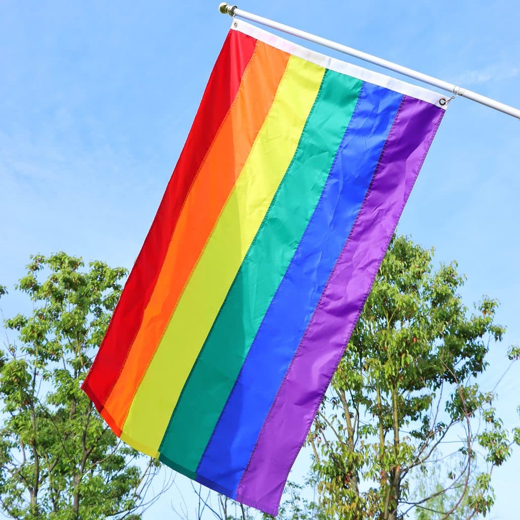 ราคาต่อ 10 ชิ้น ธงสีรุ้ง ธงสายรุ้ง ธง‍ LGBT ขนาด 90x150cm ธงความเท่าเทียม ธงหลากสี มองเห็นสองด้าน รูปที่ 2