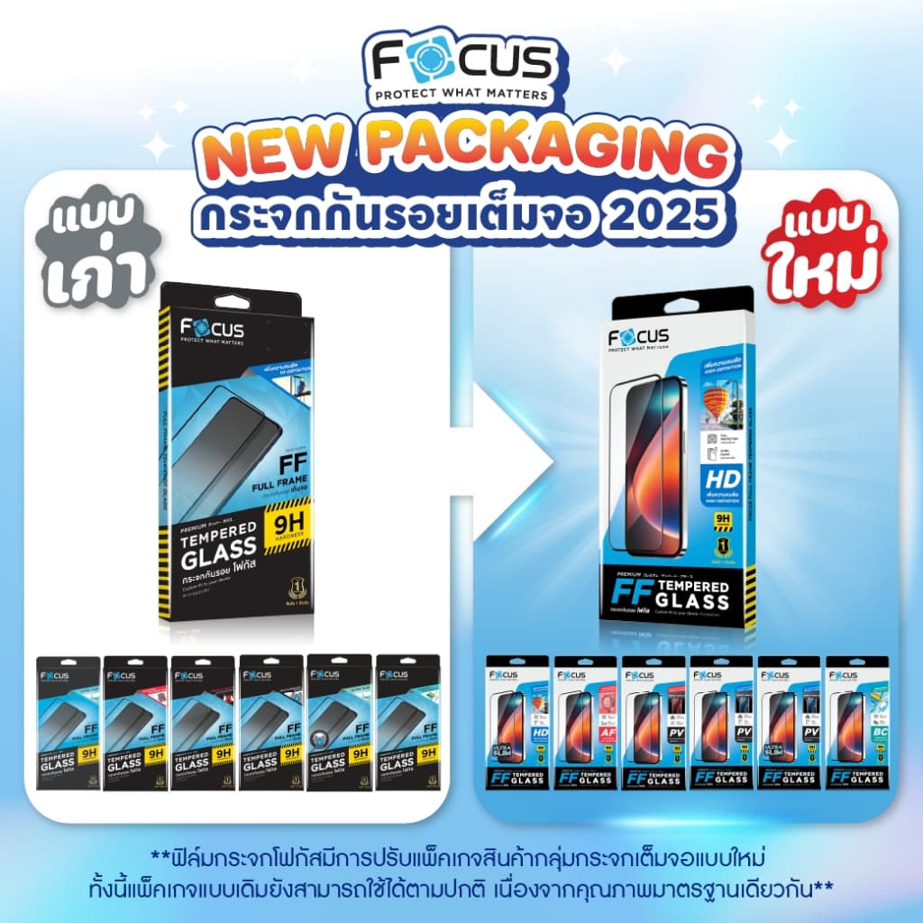 Focus ฟิล์มกระจก เต็มจอ ถนอมสายตา สำหรับ iPhone 17e 17 17Air 17Pro 17ProMax 16e 16 16Plus 16Pro 16ProMax 15 11 12 13 14 รูปที่ 2