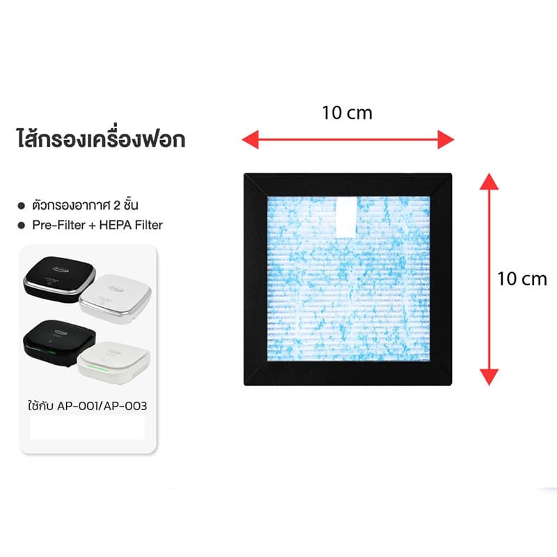 ไส้กรอง เครื่องฟอกอากาศในรถยนต์ รุ่น AP-001 / AP-003 รูปที่ 2