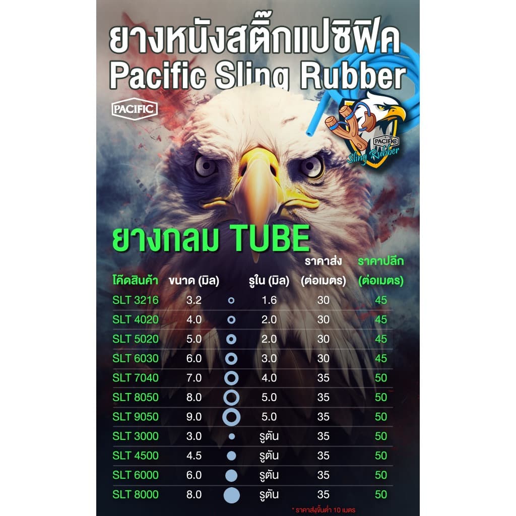 ยางหนังสติ๊กแบบกลม ยางเกรดส่งออกมาตราฐานโรงงาน PACIFIC 1 เมตร รูปที่ 2