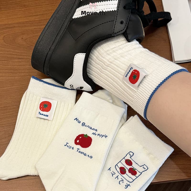ในไทย- ถุงเท้าแฟชั่น ลายการ์ตูนน่ารัก สไตล์ญี่ปุ่น บางระบายอากาศได้ดี ผู้ชายและผู้หญิง ความยืดหยุ่นสูง-Move รูปที่ 1