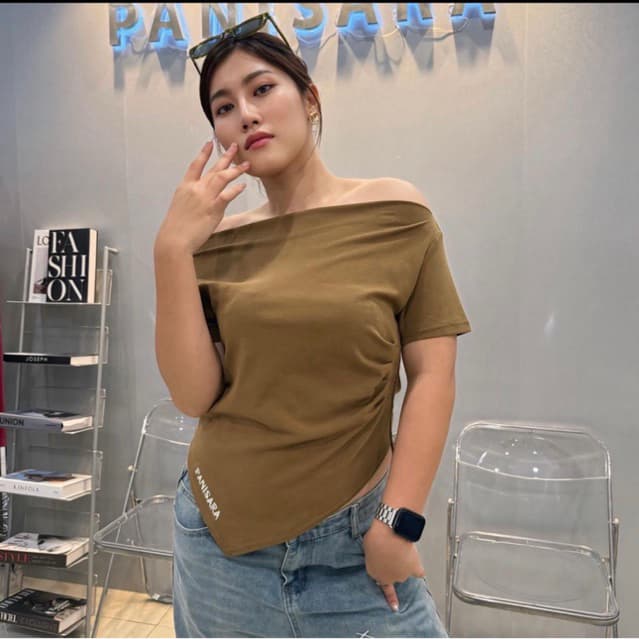 เสื้อปาดไหล่ปลายวีปัก PANISARA รูปที่ 7