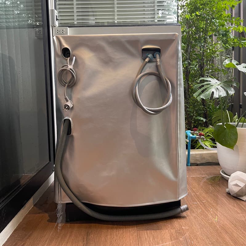 ผ้าคลุมเครื่องซักผ้า ฝาหน้าซัก-อบ คลุมเต็มทุกด้าน! วัสดุ PVC Sponge Leather รูปที่ 3