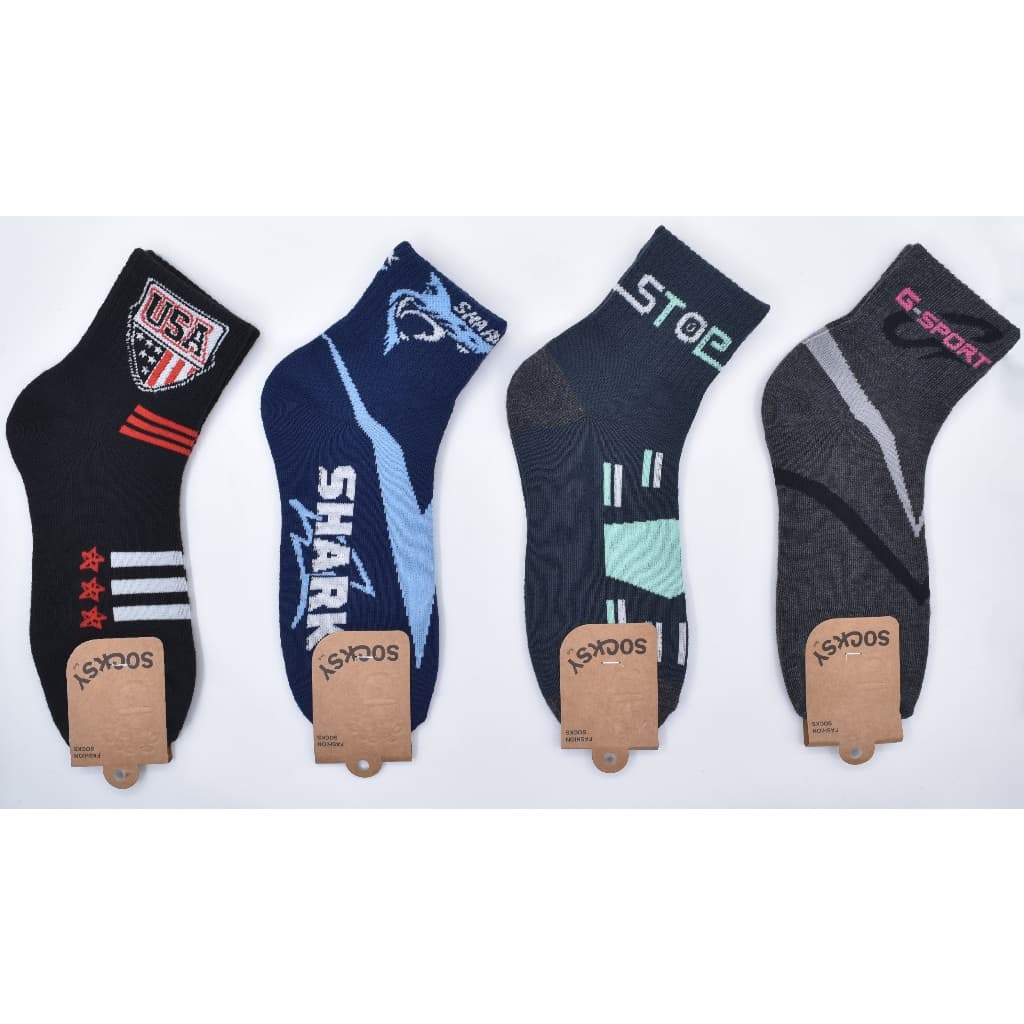 SOCKSY 12 คู่ ถุงเท้าทำงาน ข้อกลาง คละลาย สีโทนเข้ม ถุงเท้า ถุงเท้ายกโหล รูปที่ 3