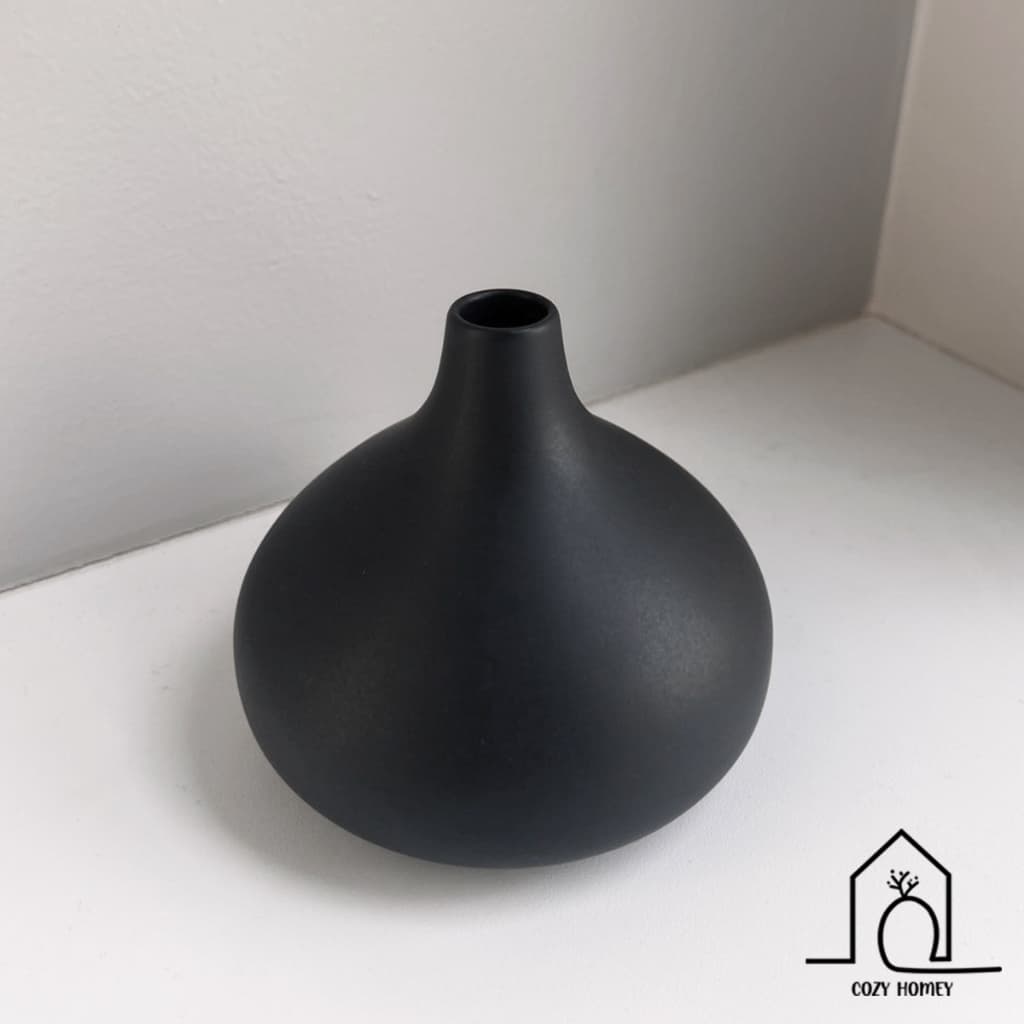 แจกันเซรามิก ทรงกลม ของแต่งบ้านมินิมอล | Ceramic Vase - Cozy Homey รูปที่ 7