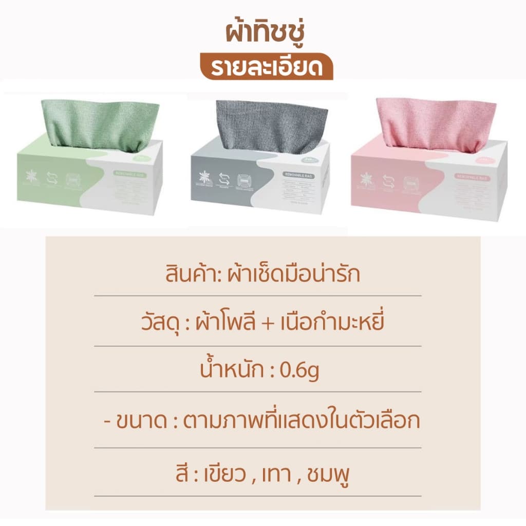 ผ้าไมโครไฟเบอร์ ผ้าทำความสะอาดในครัว ผ้าทำความสะอาดแบบใช้แล้วทิ้ง ผ้าขี้ริ้ว ผ้าซับน้ำได้ดี 1กล่อง20ผืน รูปที่ 9