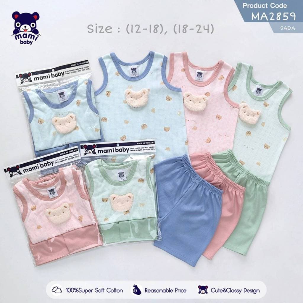 Mami baby ชุดเซ็ต เสื้อกล้าม + กางเกงขาสั้น 12-18M 18-24M รูปที่ 8