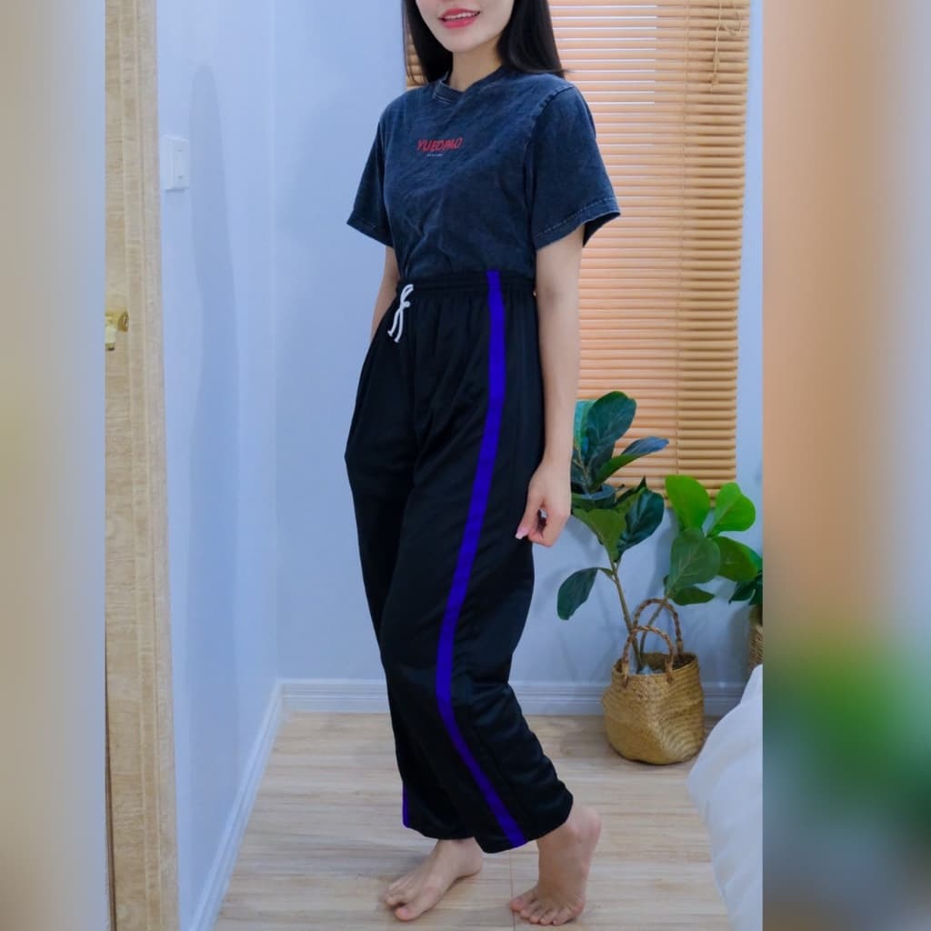 กางเกงวอร์มขาปล่อยแถบใหญ่ ผ้าวอร์ม ใส่สบายใส่ได้ทุกเพศ ทั้งชาย หญิง รูปที่ 6