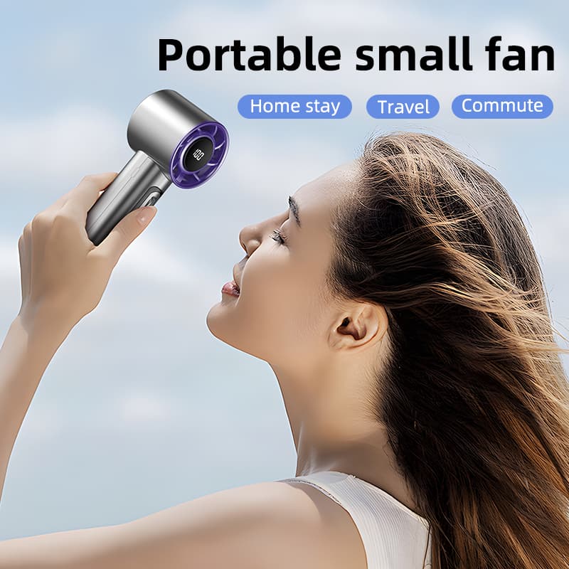 พัดลมพกพา Turbo Fan 100-Speed, USB พัดลมมือถือ Pocket Mini Fan Type-C ชาร์จเร็ว รูปที่ 5