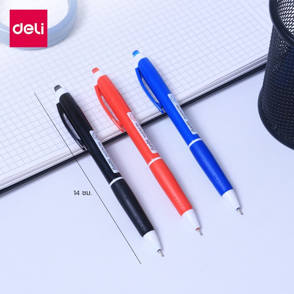 Bantex ปากกาลูกลื่น กดได้ 0.7 มม. เขียนลื่น จับถนัดมือ มีให้เลือก 3 สี มีคลิปหนีบพกพาง่าย Pen รูปที่ 5