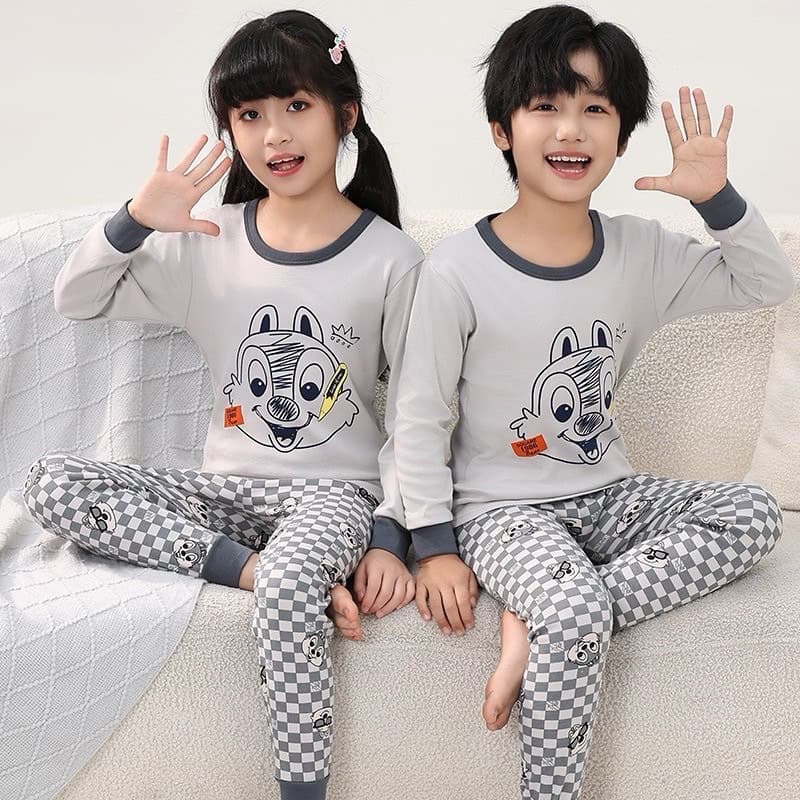ชุดนอนเด็ก ชุดนอนเด็กโต ชุดนอนเด็กเล็ก ชุดนอนแขนยาวผ้าCotton รูปที่ 3