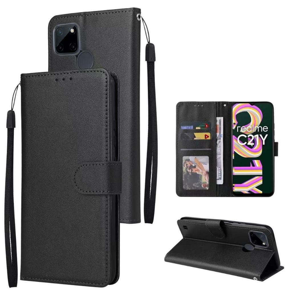 เคส กระเป๋า ฝาพับ กระดุม สำหรับ Oppo Realme C21Y C25Y C25 C21 C20 C17 C12 C15 C11 2021 Realme 5 5s 5i 6i 7i Realme 9i รูปที่ 1