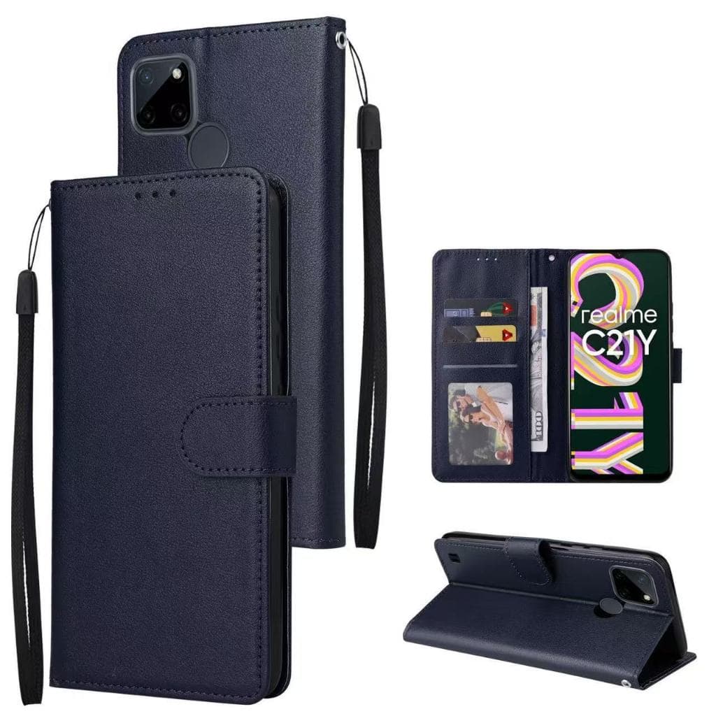 เคส กระเป๋า ฝาพับ กระดุม สำหรับ Oppo Realme C21Y C25Y C25 C21 C20 C17 C12 C15 C11 2021 Realme 5 5s 5i 6i 7i Realme 9i รูปที่ 6