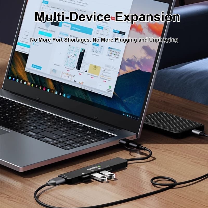 MEEGOO USB HUB with 3.0 2.0 5Gbps พอร์ตฮับ 2in5 Type-C USB3.0 Splitter ความเร็วสูง สําหรับแท็บเล็ต รูปที่ 5
