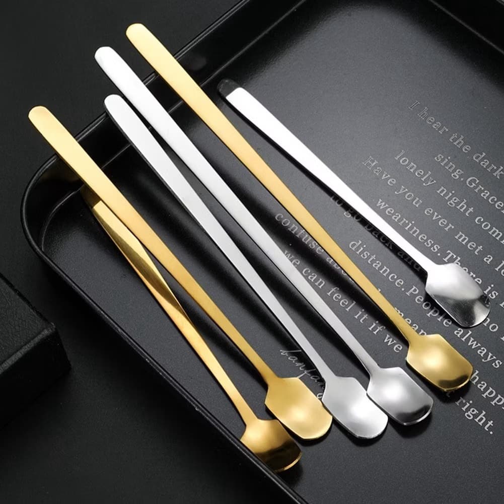 ช้อนตักมัทฉะ ช้อนคนกาแฟ ชา นม สเตนเลส “รุ่นบาง” ด้ามจับยาว 15-17 cm. รูปที่ 4