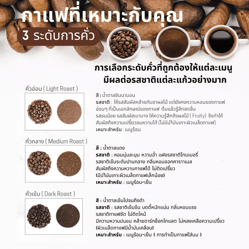 เมล็ดกาแฟดอยช้างเกรดพรีเมี่ยมA+ กาแฟอราบิก้า100 % คั่วใหม่ เมล็ดกาแฟสดคั่วบด สูตรเบลนด์อาราบิก้า คั่วกลาง+คั่วเข้ม 250g รูปที่ 9