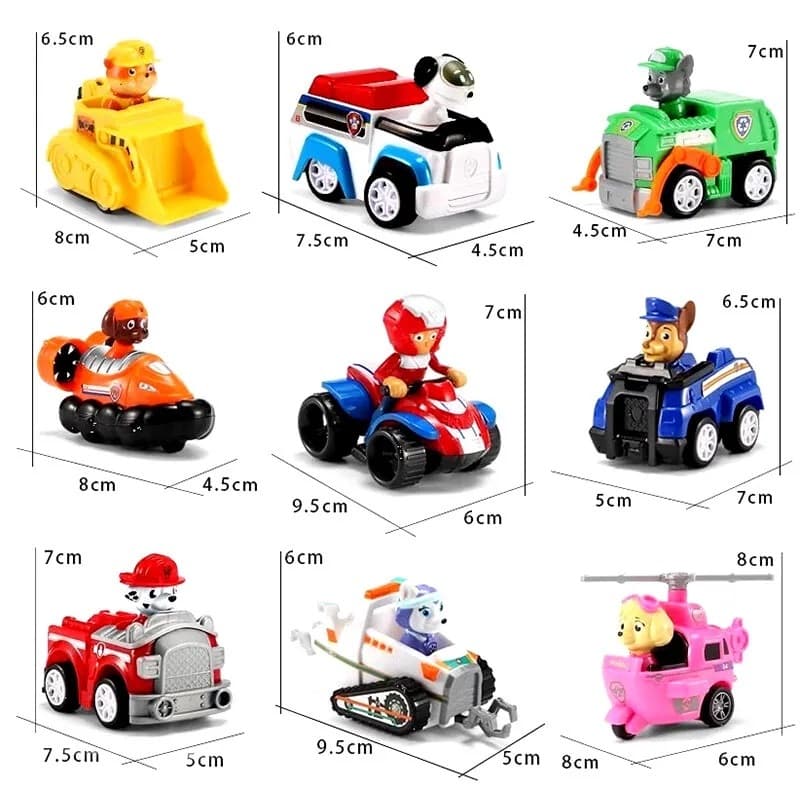 ของเล่นรถ PAW Patrol Winding Car Toys 6/9เปลี่ยนรูปได้+ลงจากรถได้! 1 กล่องมีรถ 6-9 คัน ของเล่นเด็กเสริม รูปที่ 2