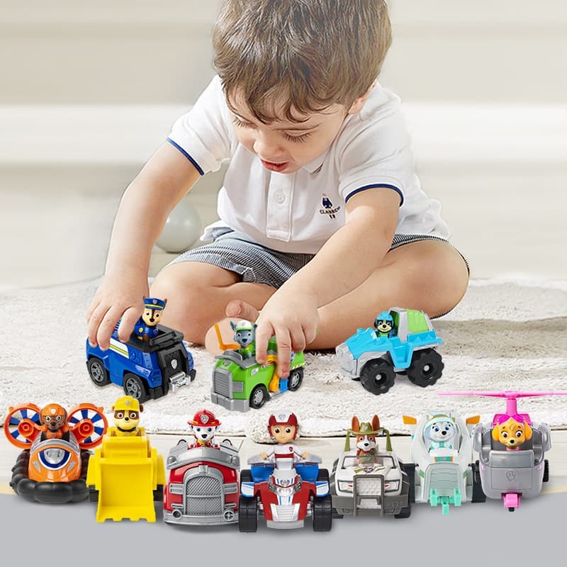 ของเล่นรถ PAW Patrol Winding Car Toys 6/9เปลี่ยนรูปได้+ลงจากรถได้! 1 กล่องมีรถ 6-9 คัน ของเล่นเด็กเสริม รูปที่ 8