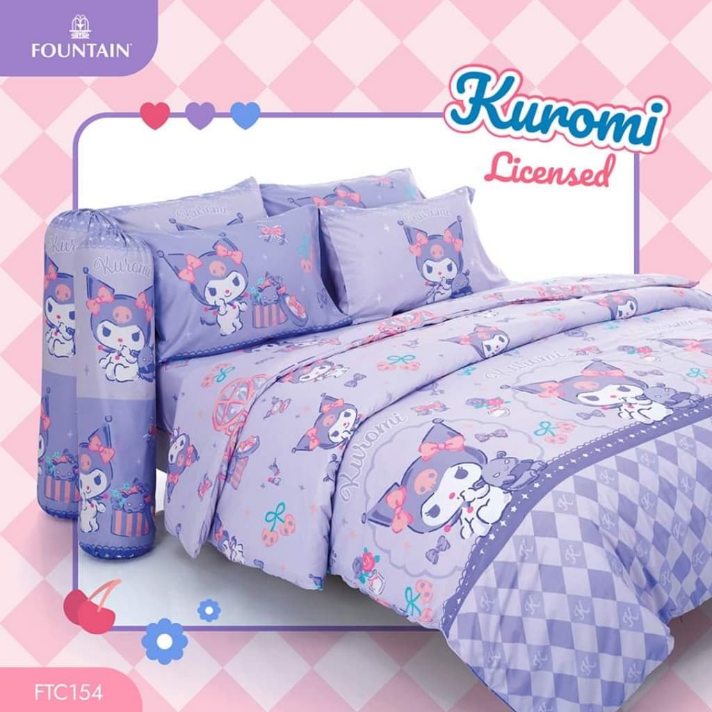 Fountain​ ลาย​ Kuromi : ผ้าปูที่นอน+ ผ้านวม​ รูปที่ 3
