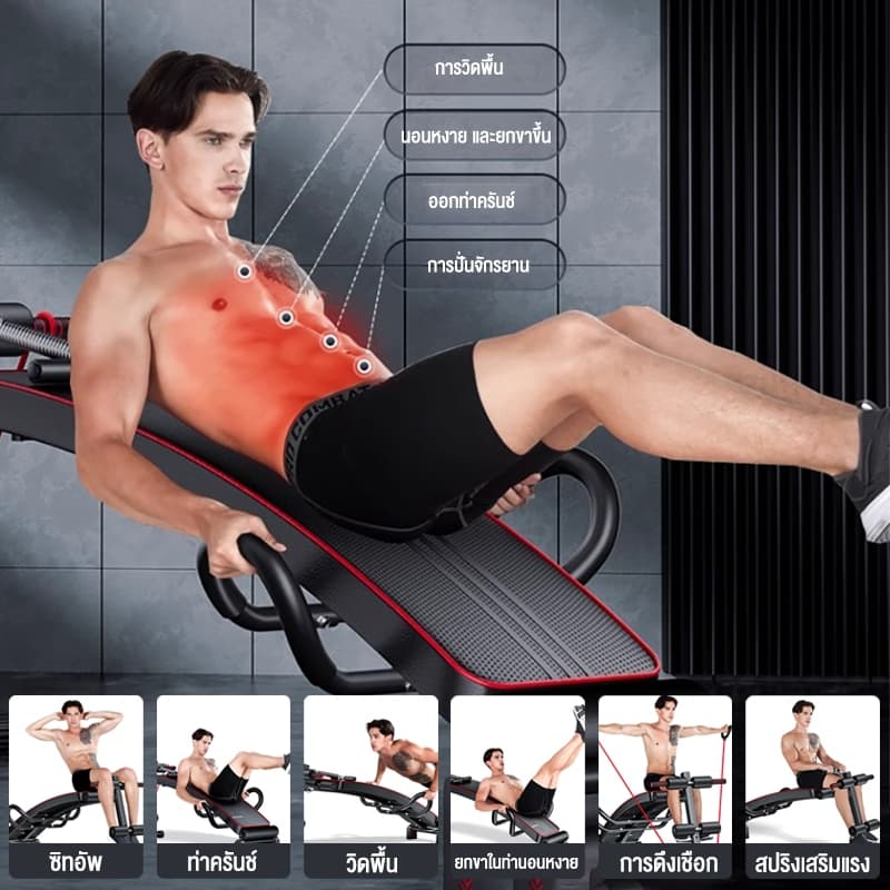เก้าอี้ซิทอัพ เบาะซิทอัพ Sit Up Bench เครื่องบริหารหน้าท้อง ต้นแขน ต้นขา ม้าซิทอัพ เครื่องซิทอัพ ม้าเล่นหน้าท้อง รูปที่ 4