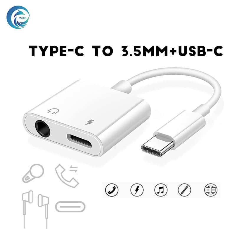 MGBB-USB-C เป็น Type-C + 3.5 มม. Type C ถึง 3.5 มม. หูฟัง Digital Audio Adapter Cable-TC-TC-TC-TC Adapter Single Hole Co รูปที่ 1