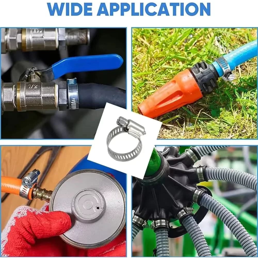 จัดส่งที่รวดเร็วเข็มขัดรัดท่อ เหล็กรัดสแตนเลส 304 เหล็กรัดสายยาง แคล้มรัดท่อ Hose Clip กิ๊ปรัดท่อ เข็มขัดรัดสายยาง รูปที่ 2