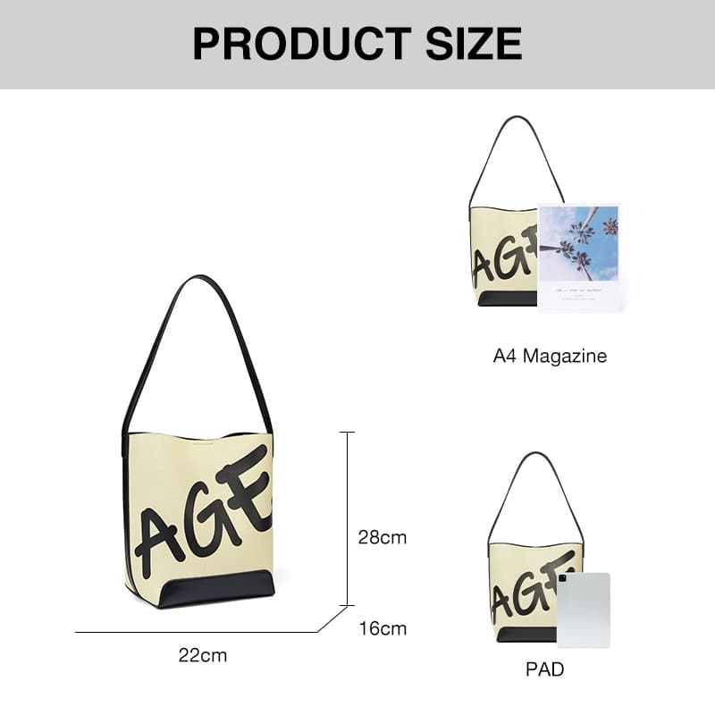 AGE FREE Gabine bag กระเป๋าทรงถังลายคลาสสิกแบบสะพายข้างกระเป๋าาถือbucket bag รูปที่ 5