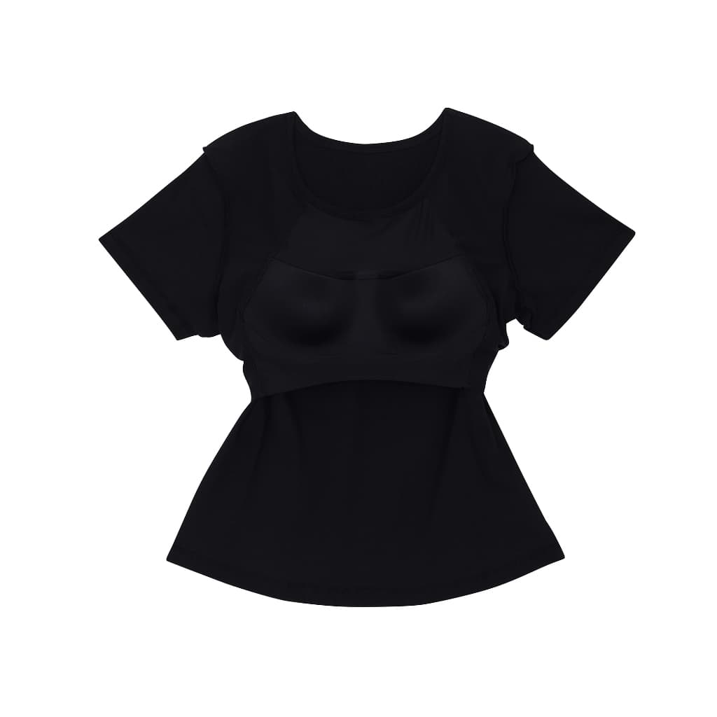 Wacoal เสื้อยืดเสริมบรา Bra Top รุ่น WH4A07 สีดำ รูปที่ 7