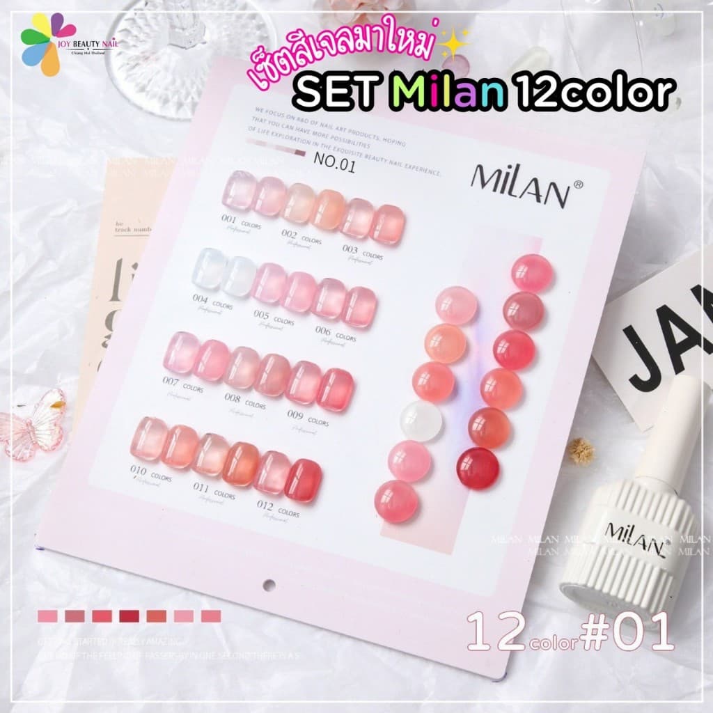 Set สีเจล MILAN 12สี โทนสียอดฮิต โทนแดง พาสเทล สีไซรัป ฟ้า น้ำตาล สีซัมเมอร์ รูปที่ 4