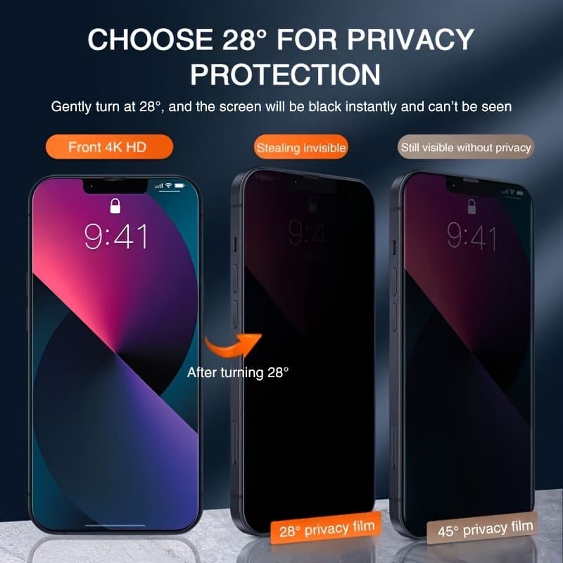 มีกันขอบ Anti-Spy ฟิล์มกระจก for iPhone 11 15 13 Pro Max 17 16 14 12 15 Pro Max Air XR 7 8 Plus XS Max 16 Plus 13 11 Pro รูปที่ 9