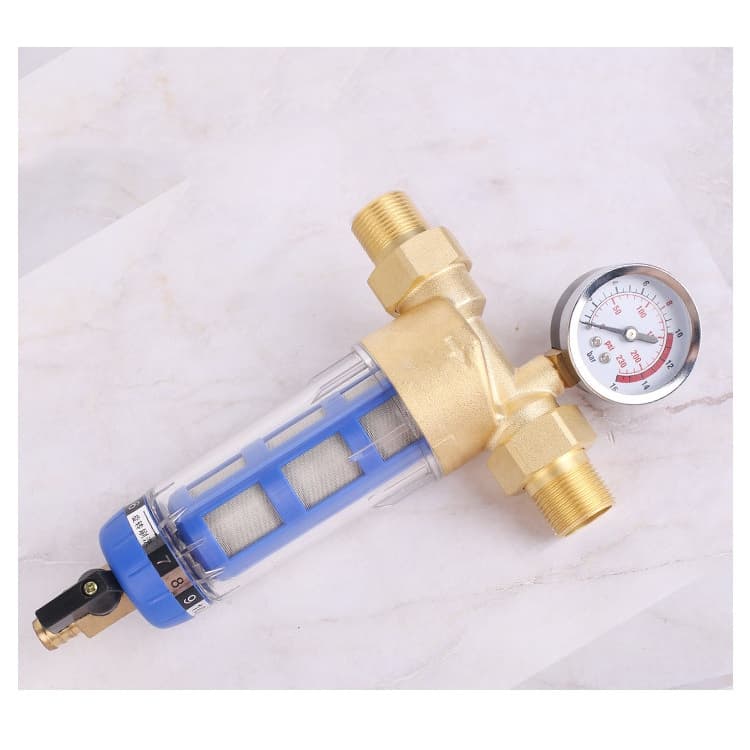 กรองน้ำ Pre-Filter Water กระบอกหนา หัวทองเหลือง เกลียวทองเหลือง1/2" 1"ขนาดเกลียว6หุน 1นิ้ว ไส้กรองสแตนเลส ล้างในตัว รูปที่ 7