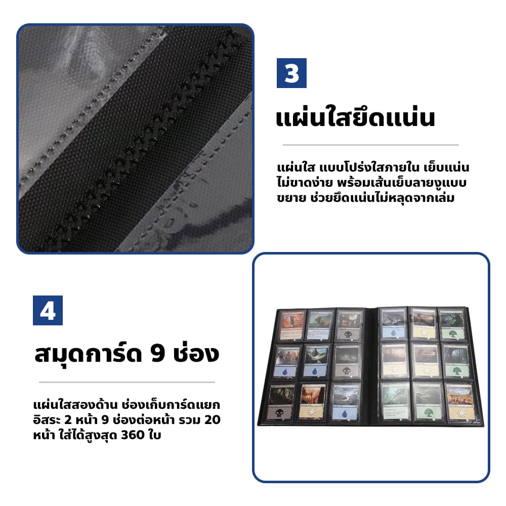 chishop อัลบั้มใส่การ์ดสะสม 4/9/12ช่อง แบบใส ป้องกันฝุ่น Card Album แฟ้มสะสมการ์ด รูปที่ 7