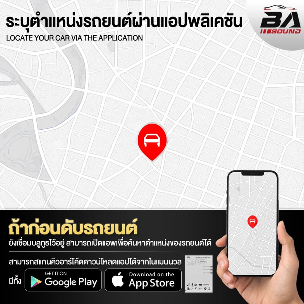 BA SOUND วิทยุติดรถยนต์ 1DIN BA-530LED มีระบบหาตำแหน่งรถ / รีโมทควบคุมระยะไกล รองรับ FM/บลูทูธ/USB/SD CARD/AUX รูปที่ 3