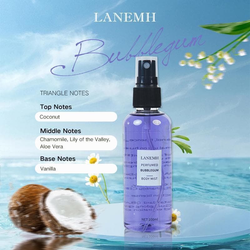 LANEMH Perfumed Body Mist Women Men (Bubblegum /Candy /Coconut /Watermelon /Honeydew New Logo /Cupcakeกลิ่นหอมหวาน ผลไม้ รูปที่ 2