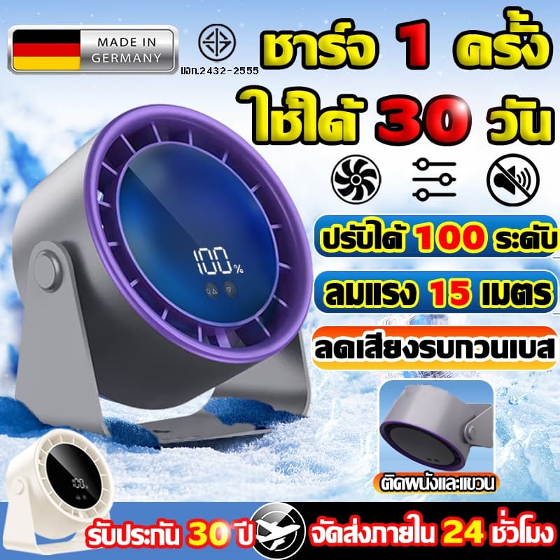 รับประกัน30ปีพัดลมตั้งโต๊ะ พัดลมไฟฟ้า พัดลมเล็ก คุมลมอัจฉริยะ100ระดับ พัดลมไร้เสียง พัดลมเล็กต้ังโต๊ะ table fan รูปที่ 1