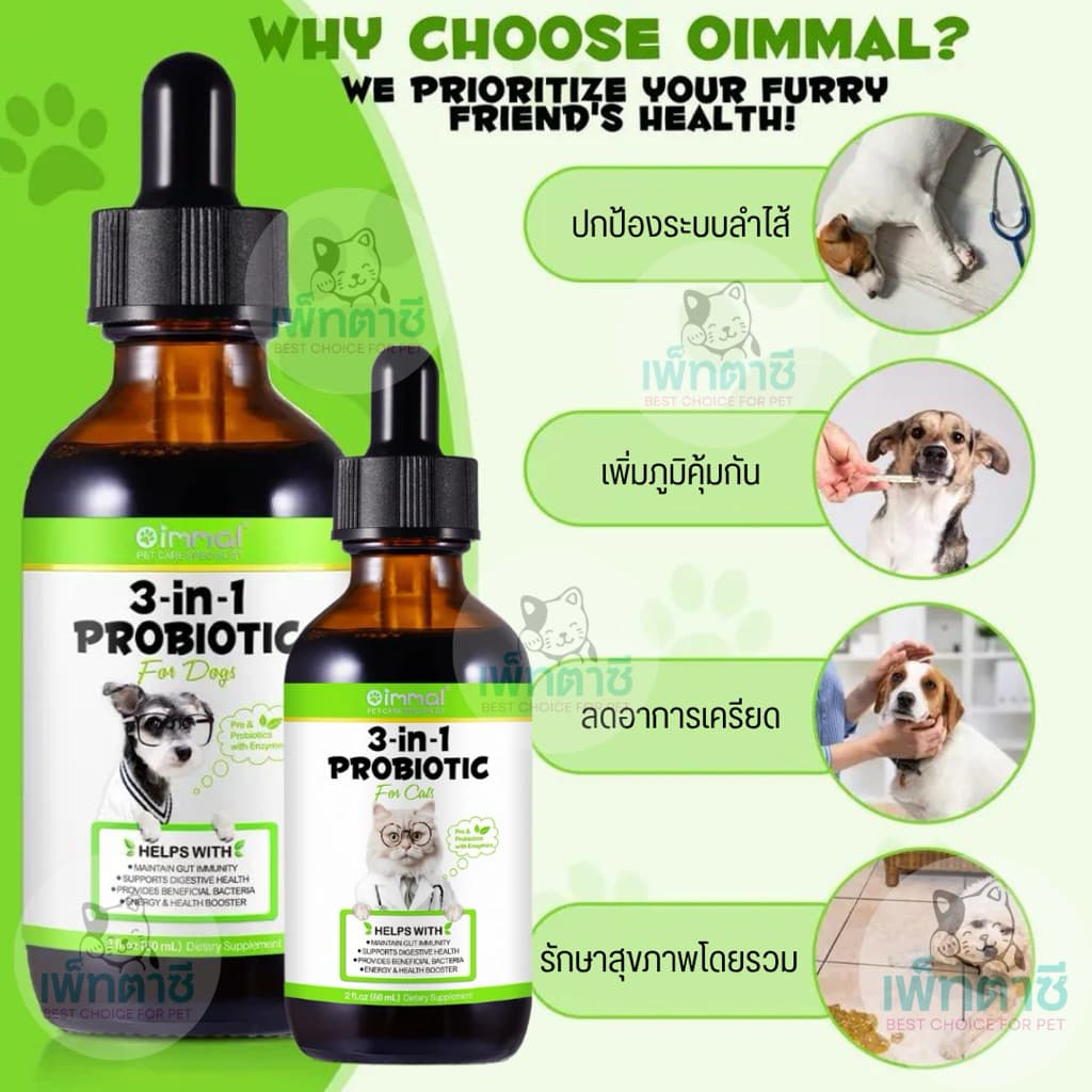 Oimmal 3-in-1 Probiotic โปรไบโอติค สุนัข แมว ระบบย่อย เพิ่มแบคทีเรียดี ท้องเสีย ท้องอืด ปรับลำไส้ รูปที่ 7