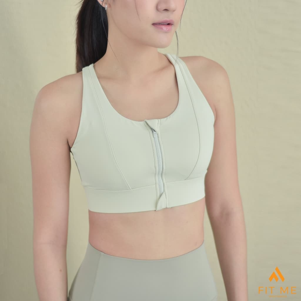 Spry Bra สปอร์ตบราซิปหน้า บรามีฟองน้ำเย็บติด ใส่กระชับ บราใส่วิ่ง ออกกำลังกาย แห้งไว FitMeSportswear รูปที่ 3