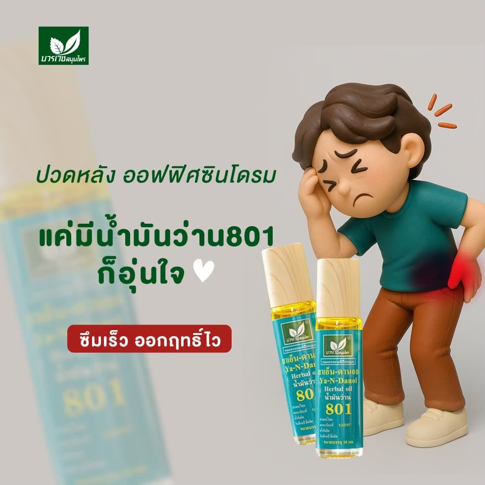 บวรเวชสมุนไพร น้ำมันว่าน 801 หัวลูกกลิ้ง 10 มล | บรรเทาปวดเมื่อย คลายเส้น แก้เคล็ดขัดยอก รูปที่ 5