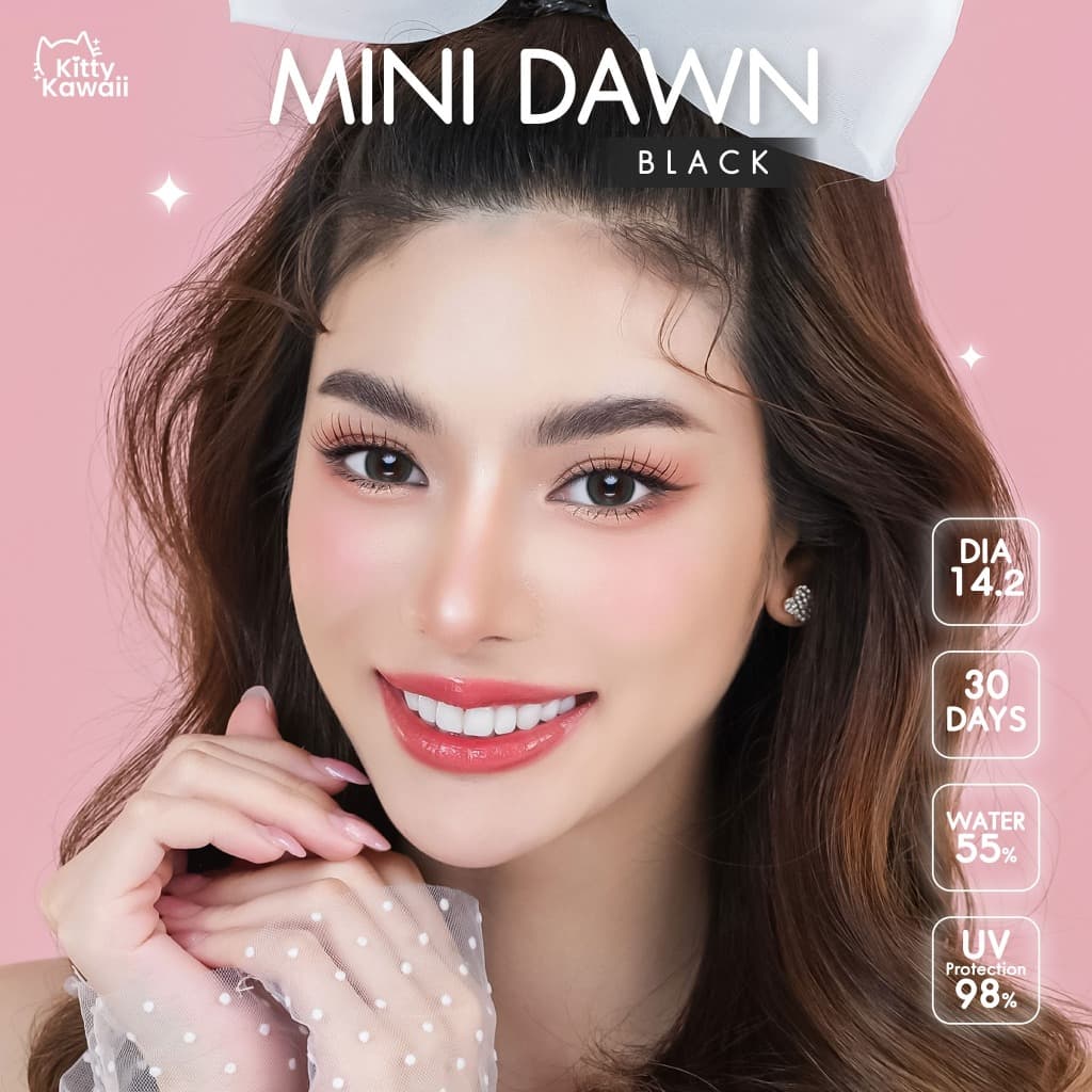 คอนแทคเลนส์ Mini Dawn Black ขนาดมินิ ลายฮิต สุดปังในเกาหลี รูปที่ 2