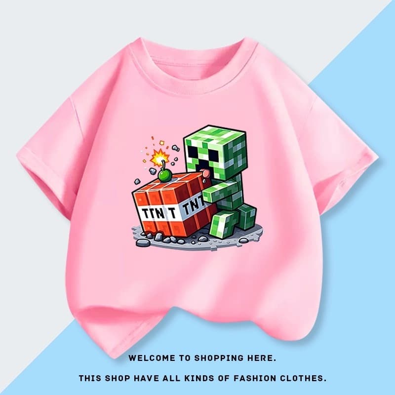 Yout-children เสื้อยืด kids girl/boy เสื้อผ้าเด็ก 'TNT bricks' เสื้อเด็ก แฟชั่น tshirt ผ้าCotton โคตรนุ่ม 2025 รูปที่ 6