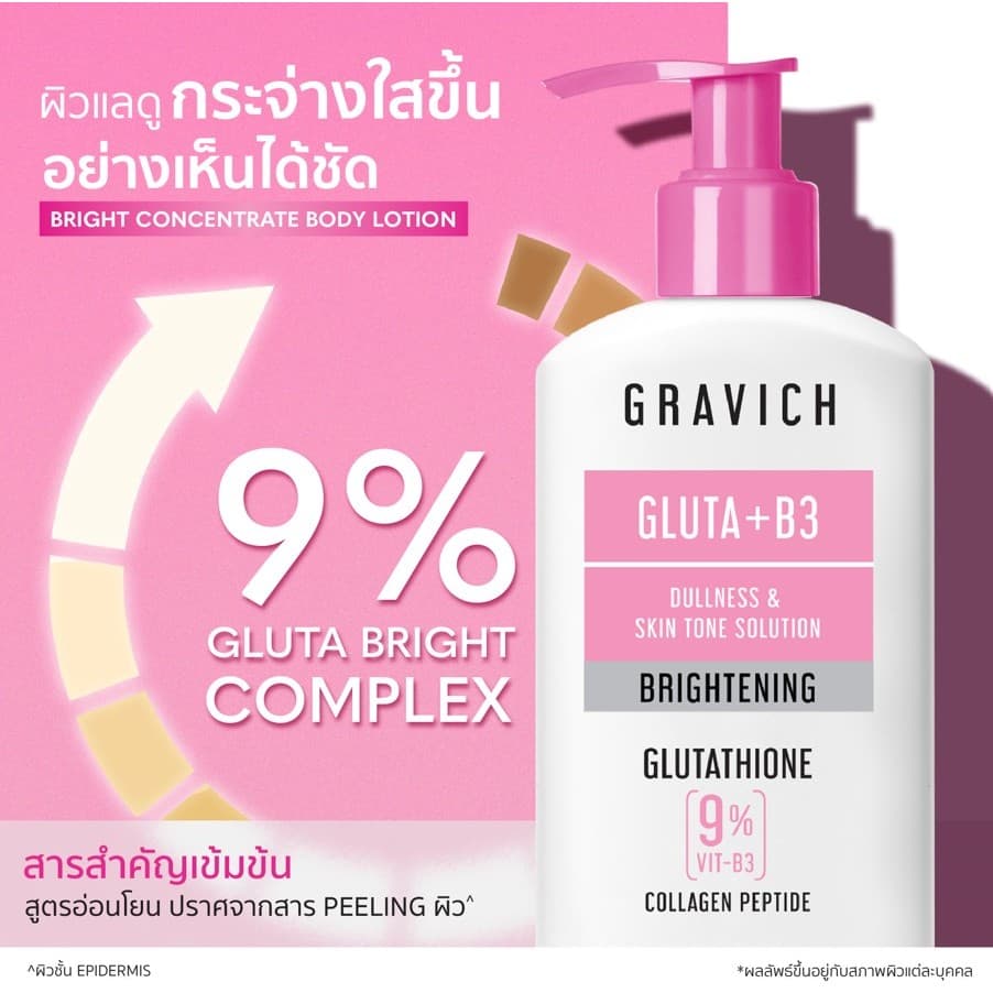 Gravich Gluta Bright Complex Concentrate Body Lotion 200 g โลชั่นบำรุงผิว รูปที่ 3