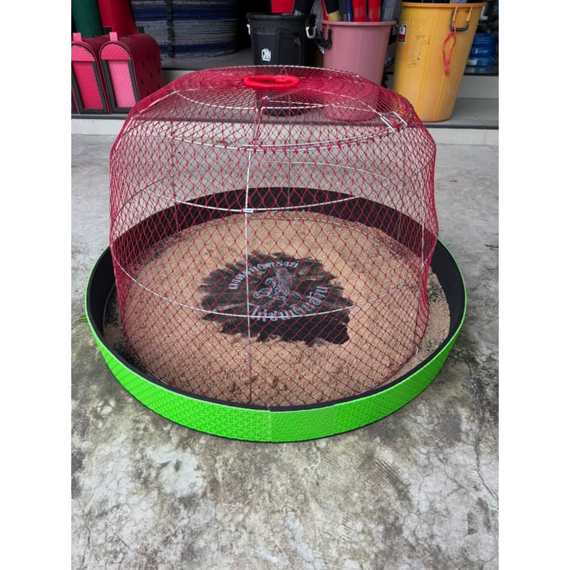 ถาดรองทราย ถาดใส่ทรายสำหรับไก่ เอาไว้สำหรับครอบสุ่มปล่อยไก่ #ถาดทรายกลม รูปที่ 3