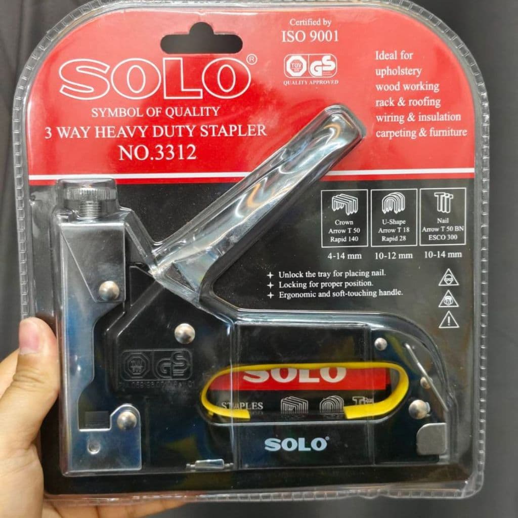SOLO เครื่องยิงแม็ก NO.3312 อย่างดี แม็ก ยิงบอร์ด ไม้อัด ใช้ลูกแม็กได้3แบบ แม็กซ์ ฟรีลูกแม๊ก งานช่าง โรงเรียน งานฝีมือ รูปที่ 5