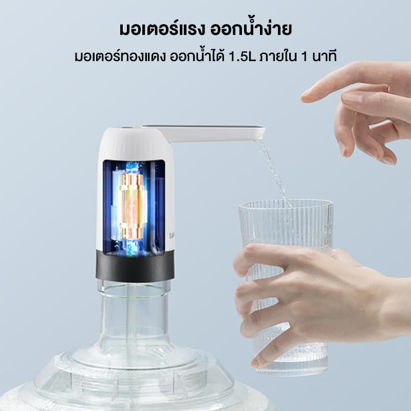 SAMONO เครื่องกดน้ำ รุ่น SW-EWP02 เครื่องปั๊มน้ำ แบต1200mAh ที่กดน้ำอัตโนมัติ เครื่องกดน้ำอัตโนมัติ รูปที่ 7