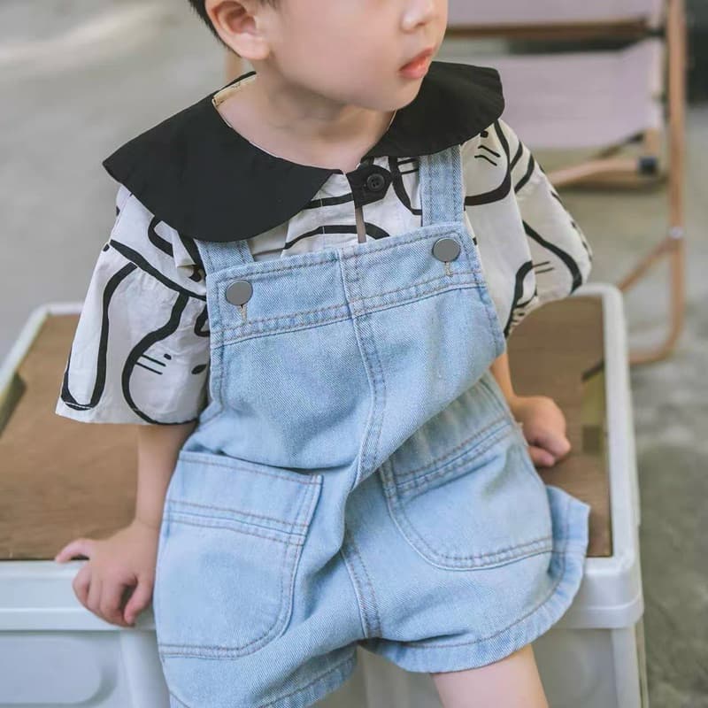 จากไทยชุดเอี๊ยมยีนส์เด็ก ชุดเอี๊ยมเด็ก ใส่ได้ตั้งแต่1-7ขวบ รูปที่ 8