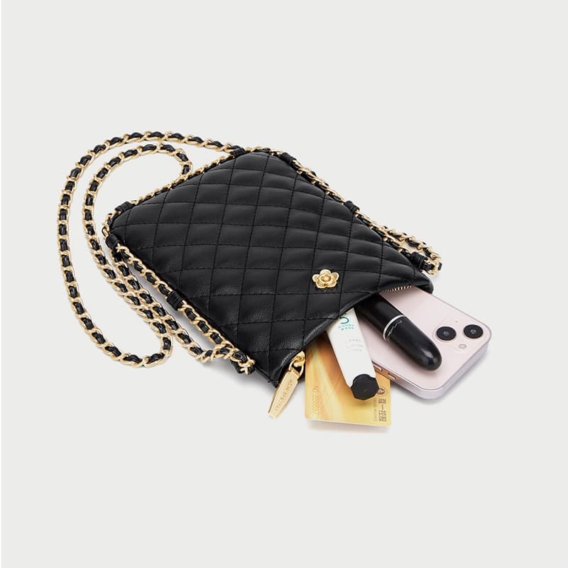 Mini Phone bag กระเป๋าสะพายข้างใส่มือถือ หนังPU สไตส์เกาหลี พร้อมโซ่ กระเป๋าสะพายข้างผู้หญิ รูปที่ 7