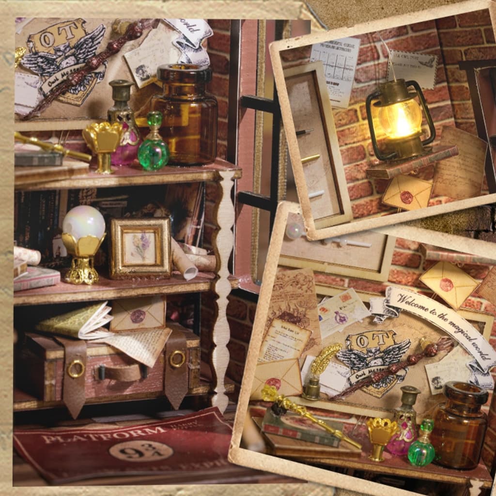 CUTEBEE บ้านตุ๊กตาDIY ร้านเวทมนตร์แฮร์รี่ โมเดลบ้าน บ้านของเล่น โมเดลบ้านจิ๋ว พร้อมฝาครอบกันฝุ่น ของเล่นฝึกสมาธิ รูปที่ 6